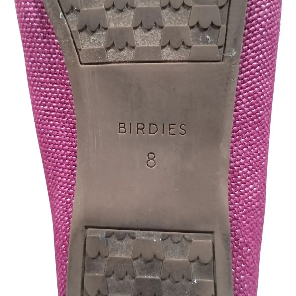 Birdies The Goldfinch Raffia Flats Shoes Pointed Toe Bow Pink Womens 8